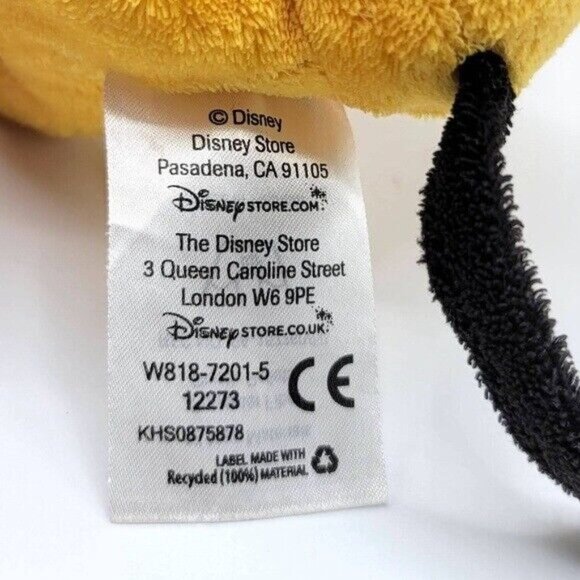 Disney Store Pluto Stuffed Animal Plush 8" Tongue Out Laying Down Green Collar - Picture 8 of 9
